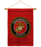 Proud Brother Marines - Military Americana Vertical Impressions Decorative Flags HG108500 Made In USA