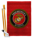 Proud Brother Marines - Military Americana Vertical Impressions Decorative Flags HG108500 Made In USA