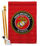 Proud Brother Marines - Military Americana Vertical Impressions Decorative Flags HG108500 Made In USA