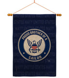 Proud Brother Sailor - Military Americana Vertical Impressions Decorative Flags HG108502 Made In USA