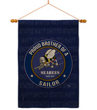 Seabees Proud Brother Sailor - Military Americana Vertical Impressions Decorative Flags HG108503 Made In USA