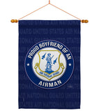 Air Force Proud Boyfriend Airman - Military Americana Vertical Impressions Decorative Flags HG108507 Made In USA