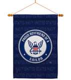 Proud Boyfriend Sailor - Military Americana Vertical Impressions Decorative Flags HG108511 Made In USA