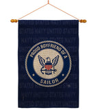 Proud Boyfriend Sailor - Military Americana Vertical Impressions Decorative Flags HG108511 Made In USA