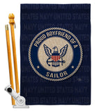 Proud Boyfriend Sailor - Military Americana Vertical Impressions Decorative Flags HG108511 Made In USA
