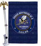 Seabees Proud Boyfriend Sailor - Military Americana Vertical Impressions Decorative Flags HG108512 Made In USA