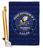 Seabees Proud Boyfriend Sailor - Military Americana Vertical Impressions Decorative Flags HG108512 Made In USA