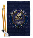Seabees Proud Boyfriend Sailor - Military Americana Vertical Impressions Decorative Flags HG108512 Made In USA