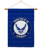 Proud Dad Airman - Military Americana Vertical Impressions Decorative Flags HG108514 Made In USA