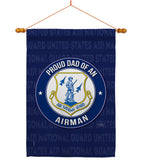 Air Force Proud Dad Airman - Military Americana Vertical Impressions Decorative Flags HG108516 Made In USA