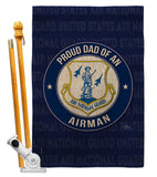 Air Force Proud Dad Airman - Military Americana Vertical Impressions Decorative Flags HG108516 Made In USA