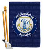 Air Force Proud Dad Airman - Military Americana Vertical Impressions Decorative Flags HG108516 Made In USA