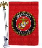 Proud Dad Marines - Military Americana Vertical Impressions Decorative Flags HG108518 Made In USA