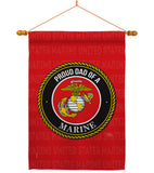 Proud Dad Marines - Military Americana Vertical Impressions Decorative Flags HG108518 Made In USA