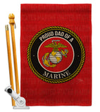 Proud Dad Marines - Military Americana Vertical Impressions Decorative Flags HG108518 Made In USA