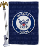 Proud Dad Sailor - Military Americana Vertical Impressions Decorative Flags HG108520 Made In USA