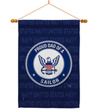 Proud Dad Sailor - Military Americana Vertical Impressions Decorative Flags HG108520 Made In USA