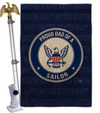 Proud Dad Sailor - Military Americana Vertical Impressions Decorative Flags HG108520 Made In USA