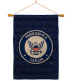 Proud Dad Sailor - Military Americana Vertical Impressions Decorative Flags HG108520 Made In USA