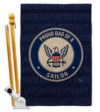 Proud Dad Sailor - Military Americana Vertical Impressions Decorative Flags HG108520 Made In USA