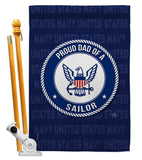 Proud Dad Sailor - Military Americana Vertical Impressions Decorative Flags HG108520 Made In USA