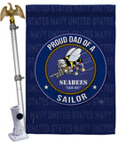 Seabees Proud Dad Sailor - Military Americana Vertical Impressions Decorative Flags HG108521 Made In USA