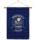 Seabees Proud Dad Sailor - Military Americana Vertical Impressions Decorative Flags HG108521 Made In USA