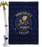 Seabees Proud Dad Sailor - Military Americana Vertical Impressions Decorative Flags HG108521 Made In USA