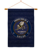 Seabees Proud Dad Sailor - Military Americana Vertical Impressions Decorative Flags HG108521 Made In USA