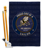 Seabees Proud Dad Sailor - Military Americana Vertical Impressions Decorative Flags HG108521 Made In USA