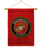 Proud Daughter Marines - Military Americana Vertical Impressions Decorative Flags HG108527 Made In USA