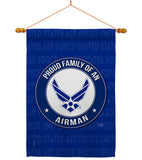 Proud Family Airman - Military Americana Vertical Impressions Decorative Flags HG108532 Made In USA