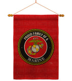 Proud Family Marines - Military Americana Vertical Impressions Decorative Flags HG108536 Made In USA