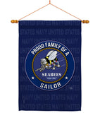 Seabees Proud Family Sailor - Military Americana Vertical Impressions Decorative Flags HG108539 Made In USA