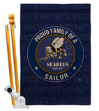 Seabees Proud Family Sailor - Military Americana Vertical Impressions Decorative Flags HG108539 Made In USA