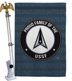 Proud Family USSF - Military Americana Vertical Impressions Decorative Flags HG108540 Made In USA