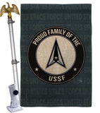 Proud Family USSF - Military Americana Vertical Impressions Decorative Flags HG108540 Made In USA