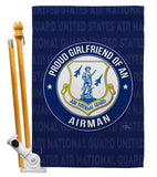 Air Force Proud Girlfriend Airman - Military Americana Vertical Impressions Decorative Flags HG108543 Made In USA