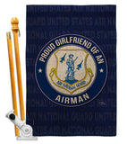 Air Force Proud Girlfriend Airman - Military Americana Vertical Impressions Decorative Flags HG108543 Made In USA