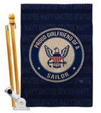 Proud Girlfriend Sailor - Military Americana Vertical Impressions Decorative Flags HG108547 Made In USA