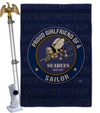 Seabees Proud Girlfriend Sailor - Military Americana Vertical Impressions Decorative Flags HG108548 Made In USA