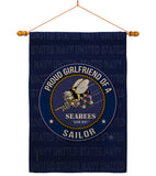 Seabees Proud Girlfriend Sailor - Military Americana Vertical Impressions Decorative Flags HG108548 Made In USA