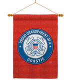 Proud Grandparent Coastie - Military Americana Vertical Impressions Decorative Flags HG108553 Made In USA