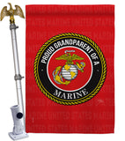 Proud Grandparent Marines - Military Americana Vertical Impressions Decorative Flags HG108554 Made In USA