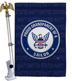 Proud Grandparent Sailor - Military Americana Vertical Impressions Decorative Flags HG108556 Made In USA