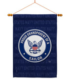 Proud Grandparent Sailor - Military Americana Vertical Impressions Decorative Flags HG108556 Made In USA