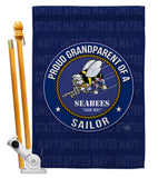 Seabees Proud Grandparent Sailor - Military Americana Vertical Impressions Decorative Flags HG108557 Made In USA