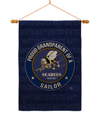 Seabees Proud Grandparent Sailor - Military Americana Vertical Impressions Decorative Flags HG108557 Made In USA