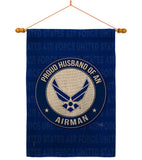 Proud Husband Airman - Military Americana Vertical Impressions Decorative Flags HG108559 Made In USA