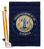 Air Force Proud Husband Airman - Military Americana Vertical Impressions Decorative Flags HG108561 Made In USA